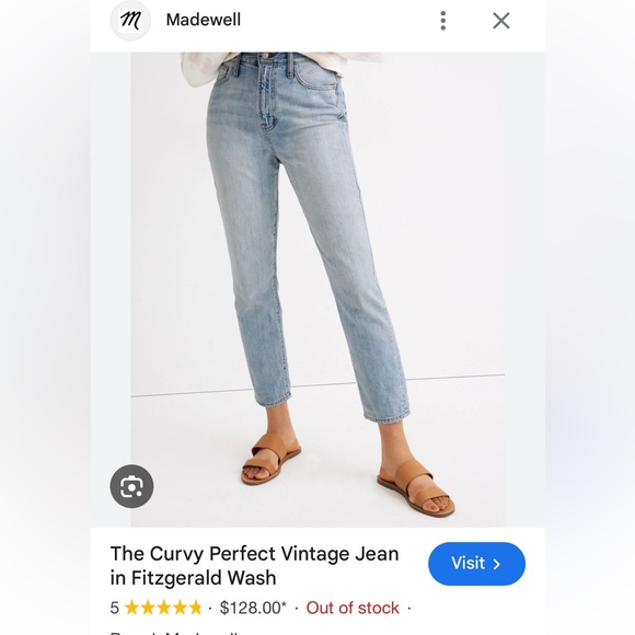 NWOT Madewell The Curvy Perfect Vintage Jean - Picture 5 of 7
